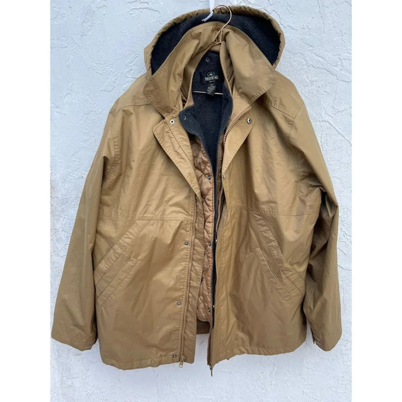 Redhead Mens Long Sleeve Quilted Double Hoodie Jacket Brown Sz XXL - Picture 5 of 14